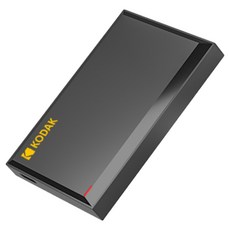 KODAK 정품 500GB 1T 외장형 HDD 고속 안정 저장 포터블 하드디스크 노트북 데스크탑 데이터 백업용 휴대용 하드 드라이브, 검은색, 1TB