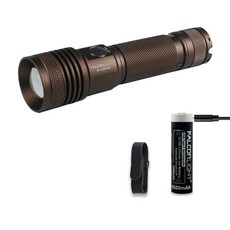 팔콘라이트 FL-LZ01PRO USB C 직접충전 고출력 LED손전등 후레쉬, 다크브라운 세트(배터리포함), 1개, 1개