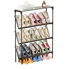 Tavoe초실용 다기능 경사형 신발장 거실 현관 침실 입구 필수 아이템 공간 절약 정돈된 수납T258-020, 검정색, 4단