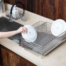 밧드야 304 올스텐 식기건조대 엠보형, 1개, 실버, 1단