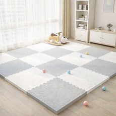 로라쉐 무취 프리미엄 25T 고탄성 퍼즐 매트 30*30 층간소음방지, 16개, 크림+웜그레이