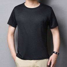 韓版寬鬆冰絲短袖上衣 男裝T恤 上衣【D.studio 透氣舒適】, 黑色