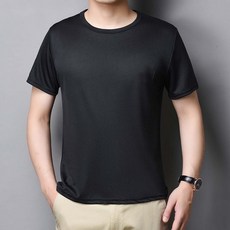 韓版寬鬆冰絲短袖上衣 男裝T恤 上衣【D.studio 透氣舒適】, 黑色