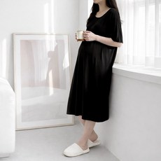 1+1 임산부 루즈핏 롱원피스 빅사이즈 66~130 레이온 라운지웨어 원마일 홈웨어 여행룩 2장