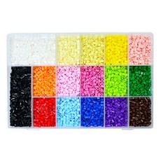 [사은품_5종모양판과 패턴모음] 7200여개의 지니비즈 16컬러 트레이 / 컬러비즈 / 펄러비즈 /