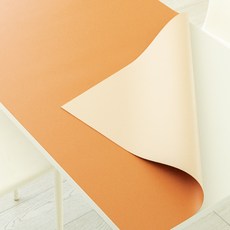 망고보드 가죽 식탁보 방수 테이블보 (무료재단), 160x90cm, 양면 오렌지 베이지