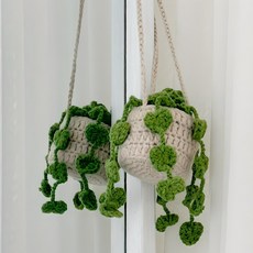 케이트가든 니트 행잉 플랜트 미니 장식 소품, 아이보리