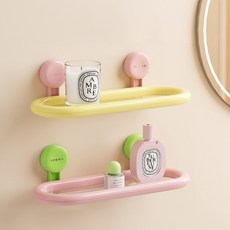 무타공 일자형 욕실선반 욕실 용품거치대, 옐로우1개, 1개