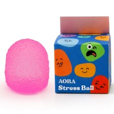 아오라 스트레스볼 로제 스퀴시 말랑이 장난감, 핑크, 140g, 1개