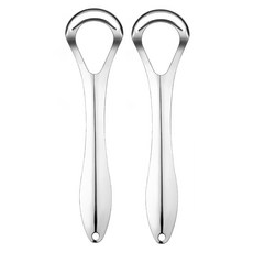 1+1 스테인레스 듀얼 백태 제거 혀 클리너, 2개, 11g