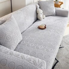 타오진 사계절 소파커버 전방위 소포 방지 고탄력 미끄럼 소파 커버, 연한 그레이, 1개