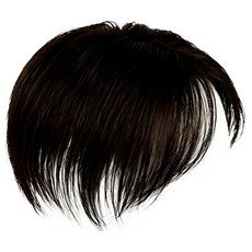 정수리 커버 가발 여름 통기성 자연스러운 착용 흰머리 탈모 가리기 100% 실제 헤어, 1개, 블랙
