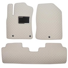 지엠지모터스 자동차 매트 카매트 퀼팅 가죽 바닥 장판 시공 효과 1열 2열 플로어 호환매트, 새들브라운