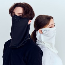 한성스포츠 골프 마스크 uv 차단 남성 여성, 화이트+블랙, 2개