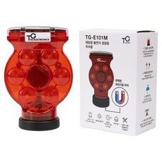 TG전자 태양광 LED 자석 경광등 태양열 경고등 쏠라 점멸등 멧돼지 고라니 퇴치 TG-E101M, 1개