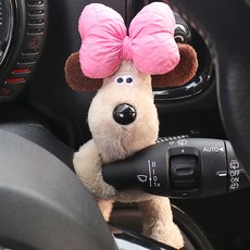 차량용 깜박이 강아지 인형 방향지시등 인형 7가지 종류, 깜박이타입, 1개, 핑크리본