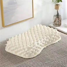 스위트 드림 태국 천연 라텍스 베개1P + 속커버1P+ 겉커버 1P + 겉커버 1P 땅콩형 베개, 화이트, 1개