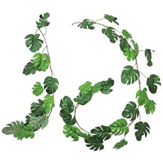 몬스테라넝쿨A 크레스티드 게코 사육장 꾸미기 도마뱀 파충류 인조넝쿨 조화 반짝CR, 40cm, 1개