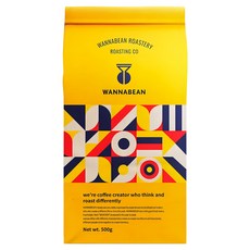 WANNABEAN ROASTERY 半低因巧克力綜合咖啡豆, 500g, 原豆(不研磨), 3個