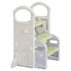 BESTAR 다용도 아동 러닝타워 접이식 높이 조절 HDPE 안전 강화 주방 키친헬퍼, 그린