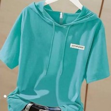 패션고리 여름 여성 캐주얼 데일리 후드 반팔 티셔츠 ZX055