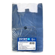 정담아 쓰레기 비닐봉투 검정, 100개, 7L