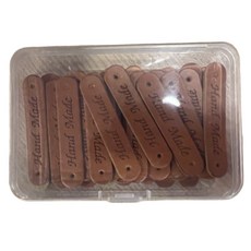 티와이 핸드메이드 라벨 가죽라벨, 30개, 브라운