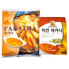 새마원 냉동 정통 인도빵 파라타 400g + 치킨마크니 인도 커리 200g, 2세트, 600g