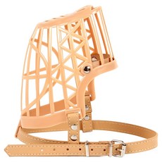 제이제이펫 강아지 입마개 가죽끈 훈련용 물음방지 안전 보호 견체공학, 1개