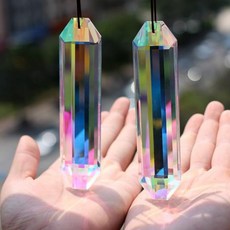 1+1 블체 크리스탈 썬캐쳐 무지개 오로라 만들기 소품 인테리어 창가 햇빛 장식, 화이트