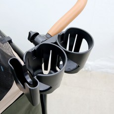 하웃 멀티 클립 2구 유모차 컵홀더 스마트폰 거치대, 1개, 블랙