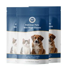 " LCLC " 반려동물 일회용 세정티슈 물티슈 손가락티슈 샤워티슈, 1개, 10개입