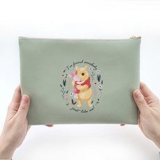 Jmilk 小熊維尼皮革拉鍊收納包, Blooming Garden