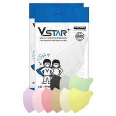 [브이스타]KF94새부리형 퓨어화이트100매 소형/어린이용 국내생산 개별포장 일회용마스크, 100매입, 1개, 퓨어화이트