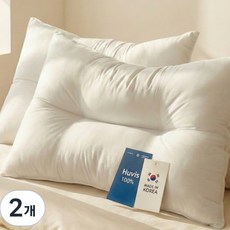담은일상 국내생산 휴비스솜 빨아쓰는 높이조절 순수 경추 베개, 2개, 화이트