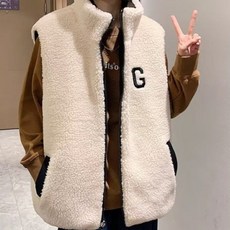 빅사이즈 남성 뽀글이 기모 배딩 베스트 도톰 보온 조끼 하이넥 후리스 민소매 패딩자켓