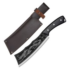 1/1+1케슬라 캠핑 정육 고기 뼈칼 전문가 주방칼 드래곤도안 쉐프나이프, 2개, 블랙