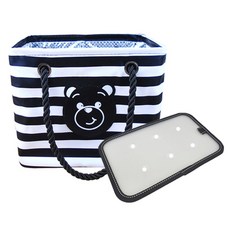 뷰레이터닷컴 곰돌이스트라이프 물빠지는 목욕가방 스파백 사우나 목욕탕 샤워 물빠짐 가방, 블랙