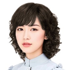 지비킹 중년여성 전체가발 100% 인모 긴가발 여성 통가발 항암가발, 1개, 브라운
