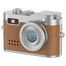 디얼 초미니 키링캠 빈티지 디카 미니 카메라, 카멜(본품+8GB SD카드+C TO C케이블)