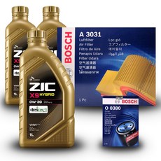 디 올 뉴 싼타페 하이브리드 (MX5) 1.6 가솔린 엔진오일세트 ZIC X9 HYBRID 0W20, 지크X9 0W20 엔진오일세트