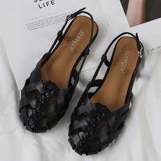 ZAJA 여성 스트랩 샌들 플랫 여름 데일리 편한 2cm