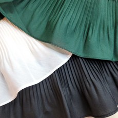 레이스천 [자체제작] 프릴 주름레이스 반주름 셔링 면 끝단 밑단리폼 길이연장 의류리폼 레이스천, 다크 그린