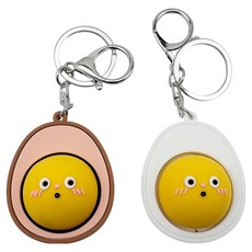 토이즈데이 구운계란 VS 삶은계란 딸각이 키링 백꾸 피젯 토이 스트레스 해소 키덜트 장난감, 1개, 구운계란+삶은계란
