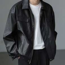 스타일닥터 남성 자켓 코트 레더 비즈니스 캐주얼 봄가을 아우터 빈티지 오버핏 가죽