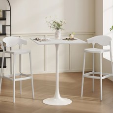 BARTOP 홈바테이블 바테이블 아일랜드식탁 주방테이블 카페테이블 업소용테이블 높은테이블 홈바가구 바카운터 테이블 인테리어 스탠딩테이블, 화이트사각