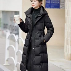 AOKADA 여성 겨울 슬림핏 롱패딩 후드 집업 웰론 패딩 롱코트