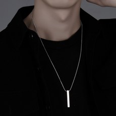 콤마즈 써지컬 스틸 티타늄 일자 스틱 목걸이