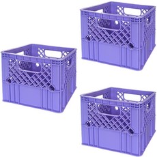 뉴플라스틱 플라스틱 우유상자 밀크박스 감성 캠핑 운반 수납 바구니 3개 1세트, 우유_디지털 라벤더(3개묶음)