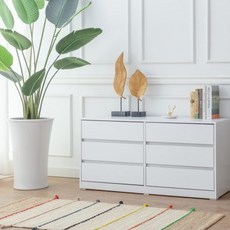 미르 1200 3단 서랍장 화이트 와이드 3단서랍장